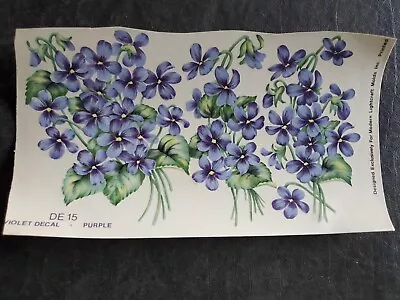 Vintage Large Violet Flower Decal For Ceramics 8.5  X 5  • $6.50