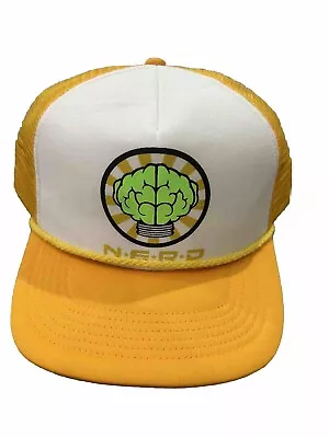 NERD NEPTUNES Trucker Hat Mesh Hat Snap Cap Gold Curved GLOW IN THE DARK BRAIN • $19.99