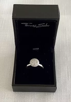 Thomas Sabo Sterling Silver And Cubic Zirconia Pave Dome Band Ring • $80
