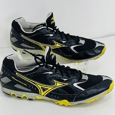 MIZUNO Wave Kaze Men's Track Field Spikes Running Shoes Sz 13 Black / Yellow • $39.95