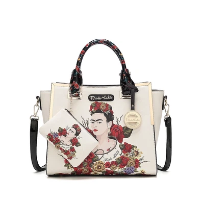 $80 • Buy Frida Kahlo Flower Collection Licensed Handbag - Beige/Black