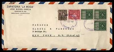 Mayfairstamps Venezuela 1947 Zapateria La Moda To NY NY Cover Aaj_41635 • $1
