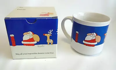Vtg 1980's Sandra Boynton Ceramic Coffee Mug Christmas Dreams Unused With Box • $19.99