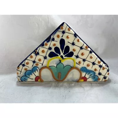 Talavera Mexican Pottery Letter Holder Napkin Holder Handpainted Vintage • $19.95