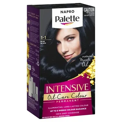 Napro Palette Permanent Hair Colour 1-1 Blue Black Oil Care Up To 8 Weeks • £11.31