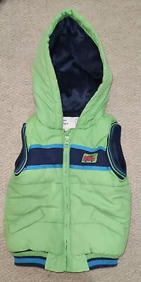 Tu Baby Boys Green Body Warmer Padded Gilet 12-18 Months Excellent Cond. • £5