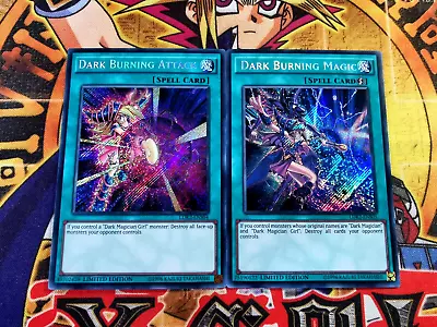YUGIOH Dark Burning Magic + Dark Burning Attack LDK2 Secret Rare 2 Card Set • $9.99