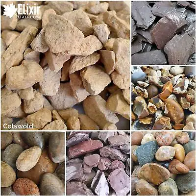 Decorative Coloured Stones | Pebbles Cobbles Slate Gravel Chippings Aggregates • £8.99