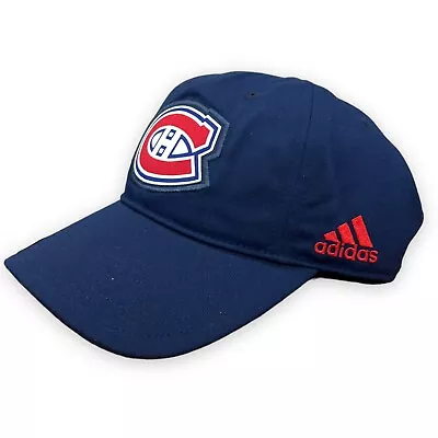 Montreal Canadiens Hat Adult Adjustable Blue Adidas Strapback Embroidered Logo • $22.50