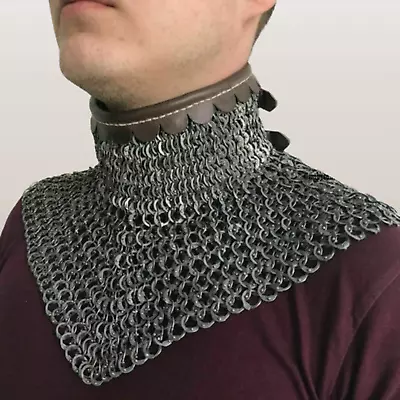 Chainmail Flat Ring Dome Riveted Collar  Bishop Mantle Riveted Chainmail • $125
