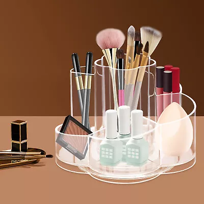 360 Rotating Makeup Organizer Clear Storage Holder With 6 Compartments • $9.10