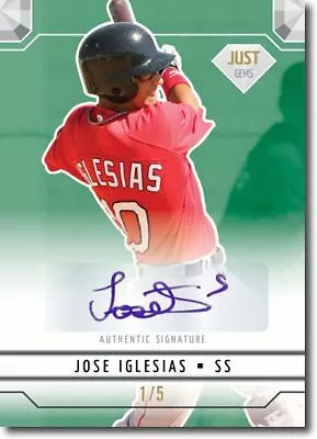 JOSE IGLESIAS 2011 Just GEMS Rookie Autograph GREEN Auto RC #/5 • $48.99