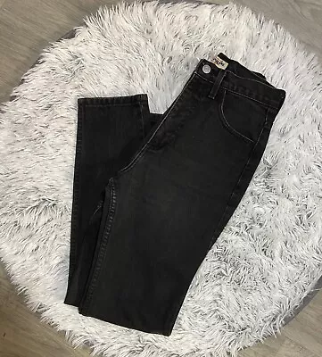 Vintage Guess Jeans 28 Black Pascal Relaxed Fit Tapered Leg Triangle Logo • $20