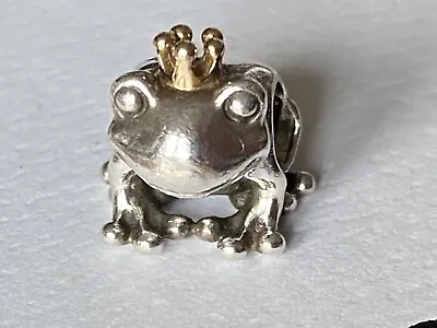 Pandora DISNEY Frog Prince Retired S925 ALE 14K Gold Crown • £28