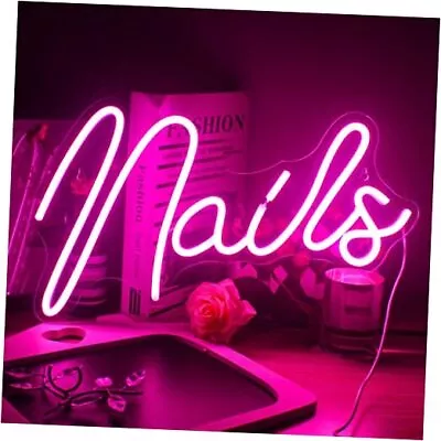 Nails Neon Sign Led Pink Neon Light Up Signs For Wall Decor Usb Neon Pink03 • $46.56