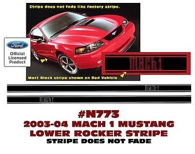 N773 2003 2004 Mustang - Mach 1 Lower Rocker Side Stripe - Stripe Does Not Fade • $79.95