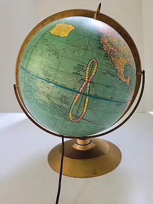 Vintage Cram’s Imperial 12” World Globe Metal Base-Rotating • $50