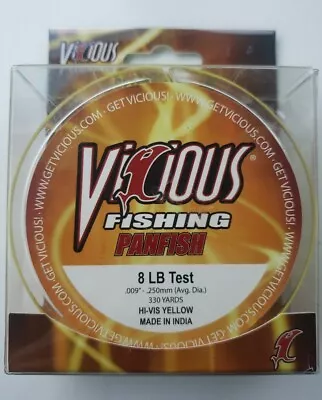 Vicious Fishing Panfish HI-VIS Yellow PYL8 Fishing Line 330 YD./8lb • $9.99