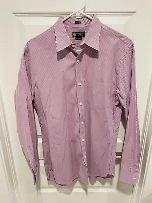 Mens J.Crew Haberdashery Button Down Shirt M 15-15.5  80's 2-Ply Purple White • $23.99