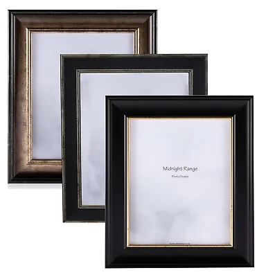 Photo Frame Vintage Style 902 Black Gold Picture Poster Wide Large Wall UK • £12.25