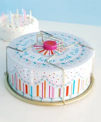$18 • Buy Glitterville Vintage Inspired Style Tin Birthday Cake Carrier