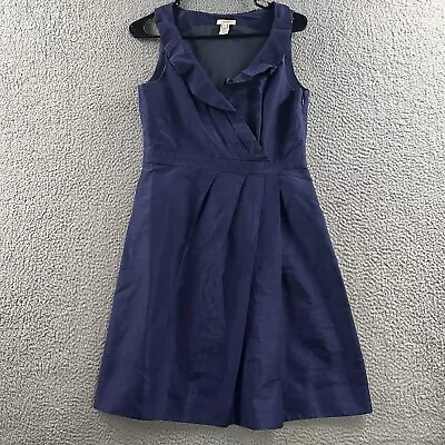 J.Crew Womens Dress Blue Size 6 Blakey Taffeta 100% Silk • $34.49