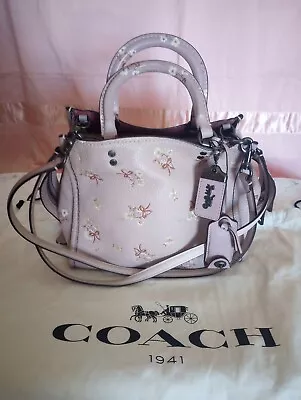 Coach 1941  Rare Ice/purple Pink Rogue 25 Floral Bow Print Tote Bag • $275