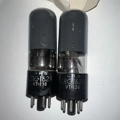 2 NOS RCA JAN CRC 1629 VT-138 Vacuum Tubes Smoked Glass  Electron Ray Tuning Eye • $92