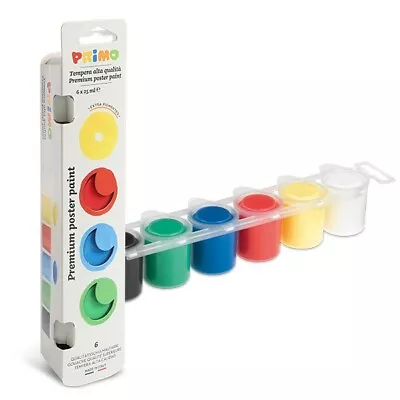 Primo Ready-mix Poster Paint 6 Colours 25 Ml - Basic Metallic And Fluorescent • £7.50