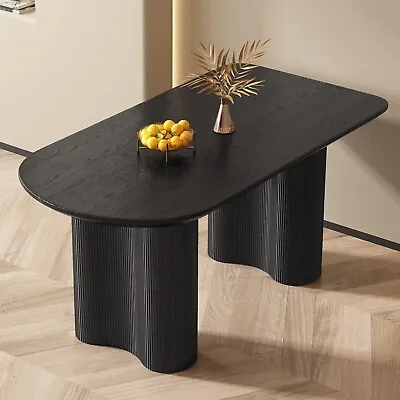 Guyii 55.12'' Dining Table Oval Kitchen Table Modern Table Black Breakfast Table • $349.92