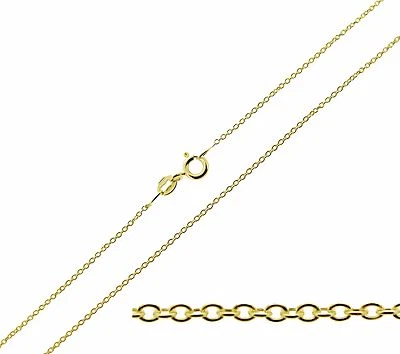 £9 • Buy 9ct Gold Plated On Sterling Silver 16 - 24  Inch 1mm Fine Trace Chain Necklace