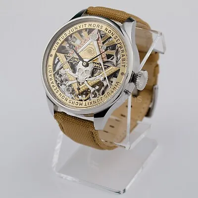 Marriage Watch Best Quality Swiss Engraved Movement Masonic Skeleton Wristwatch • £1187.70