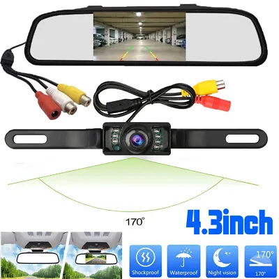 4.3 Backup Camera Monitor Car Rear View Reverse Night Vision Parking System Kit • $29.99