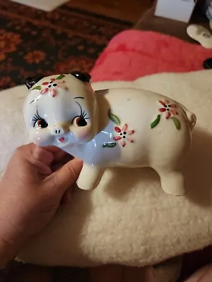 Vintage 1950's Japan Ceramic Pig Anthropomorphic Kitschy  • $10