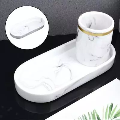 Toilet Vanity Tray Luxury Resin Bathtub Tray Organizer For Shampoo Ornaments • £19.63