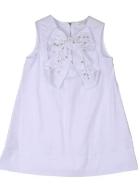Miss Grant Girls White Embellished Bow Dress Size 8 • $24.99