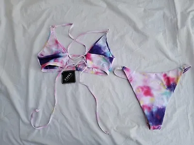 NWT ZAFUL Forever & Young Purple Tie Dye Pink 2 Piece Swimming Suit Size-4 • $15.85