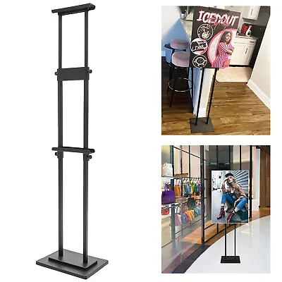 71  Adjustable Double-sided Poster Floor Stand Sign Holder Display Rack Black US • $23.75