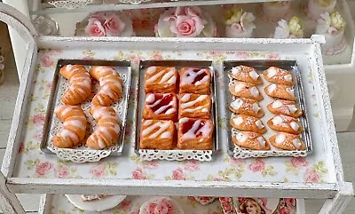 Dollhouse Miniature Artisan Pastry Trays Set Of Three By Betsy Niederer • $117.93