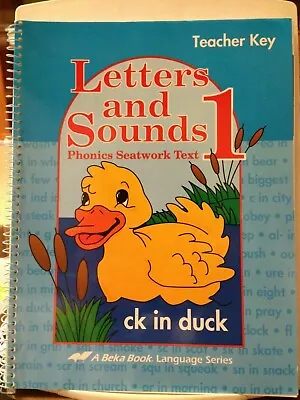 A Beka Letters And Sounds Phonics Seatwork Text First Grade Teacher Key • $9