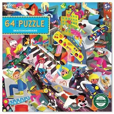 Skateboarders Jigsaw Puzzle 64 Piece - EeBoo • $35.65