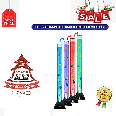 £27.85 • Buy Extra Large 90cm Colour Changing LED Sensory Bubble Tube Lamp Black Fish Water