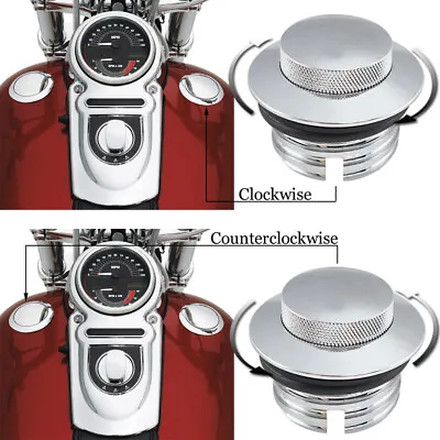 $20.98 • Buy 2pcs Chrome Fuel Tank Cap Cover For Harley Dyna Low Rider FXDB FXDF Road King US