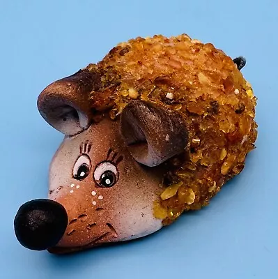 Vintage 1990s Amber Mouse Figurine Latvian Made In USSR Animal Figure Mice • $17.99