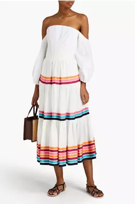 ZIMMERMANN Lulu Linen Ribbon Midi Skirt  Size 0/P • $80