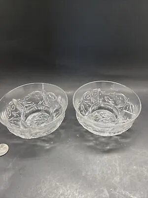 2 Pair Of McKee Rock Crystal Clear Icer Bowls 4 3/4 Wide • $25