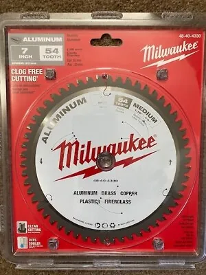 $40 • Buy Milwaukee 48-40-4330 7  54T Aluminum Cutting Circular Saw Blade, 20 Mm Arbor