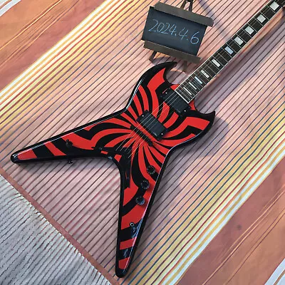 Red V Shape Electric Guitar Black Hardware Grover ZAKK Wylde Metallic Guitar F/S • $305