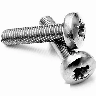 £0.99 • Buy M4 M5 M6 Pozi Pan Head Screws Machine Screws A2 Stainless Steel - Din 7985