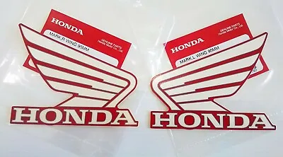 Honda GENUINE Wing Fuel Tank Decal  Sticker 95mm WHITE (Silver Outline) + RED • £9.35